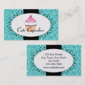 Carte De Visite Boulangerie mignonne de petit gâteau de parties (Devant / Derrière)