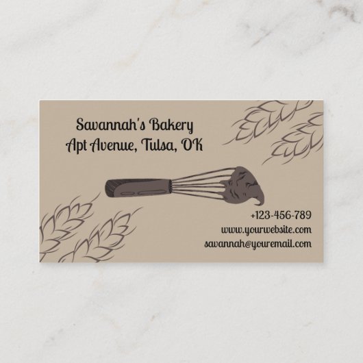 Carte De Visite Boulangerie minimaliste Brown (Dos)