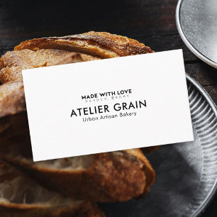 Carte De Visite Boulangerie Minimaliste Noir et Blanc
