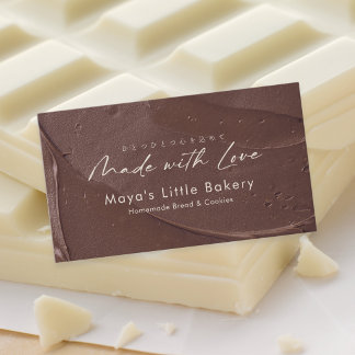 Carte De Visite Boulangerie Moderne à l'Écriture de Crème au Choco