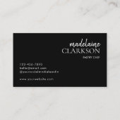 Carte De Visite Boulangerie moderne Black White Cupcake (Dos)