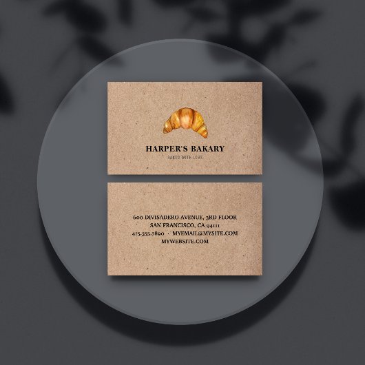 Carte De Visite Boulangerie moderne Croissant Logo Professionnel