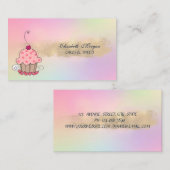 Carte De Visite Boulangerie moderne Cupcake Brosse Holographique (Devant / Derrière)