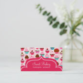 Carte De Visite Boulangerie moderne de cupcakes roses (Debout devant)