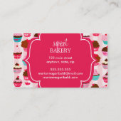 Carte De Visite Boulangerie moderne de cupcakes roses (Dos)
