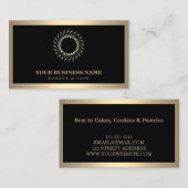 Carte De Visite Boulangerie moderne en or Whisk Fork (Devant / Derrière)