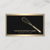 Carte De Visite Boulangerie moderne Gold Whisk (Devant)