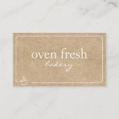 Carte De Visite Boulangerie moderne Kraft White Cupcake (Dos)