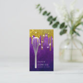 Carte De Visite Boulangerie moderne Parties scintillant d'or Whisk (Debout devant)