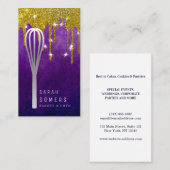 Carte De Visite Boulangerie moderne Parties scintillant d'or Whisk (Devant / Derrière)