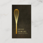 Carte De Visite Boulangerie moderne Parties scintillant d'or Whisk (Devant)