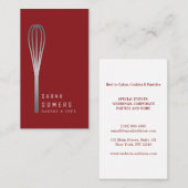 Carte De Visite Boulangerie moderne Parties scintillant d'or Whisk (Devant / Derrière)