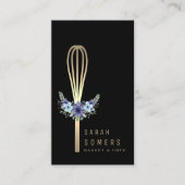 Carte De Visite Boulangerie moderne Parties scintillant d'or Whisk (Devant)