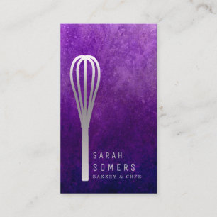 Carte De Visite Boulangerie moderne Parties scintillant d'or Whisk