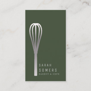 Carte De Visite Boulangerie moderne Parties scintillant d'or Whisk