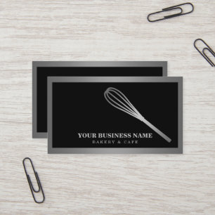 Carte De Visite Boulangerie moderne Silver Whisk