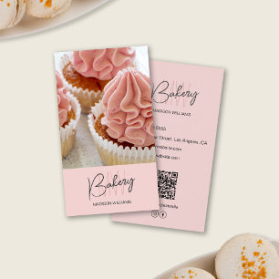 Carte De Visite Boulangerie Monogramme Logo Photo personnalisée QR