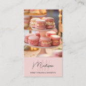 Carte De Visite Boulangerie Monogramme Logo rose (Devant)