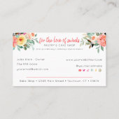 Carte De Visite Boulangerie ou pâtisserie - Rolling Pin & Florals (Dos)