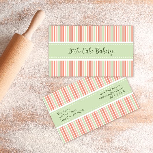Carte De Visite Boulangerie Pastel Stripes