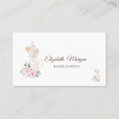 Carte De Visite Boulangerie Pâtisserie Outils à main Fleurs (Devant)