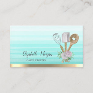 Carte De Visite Boulangerie Pâtisserie Outils main Stripe Ombre