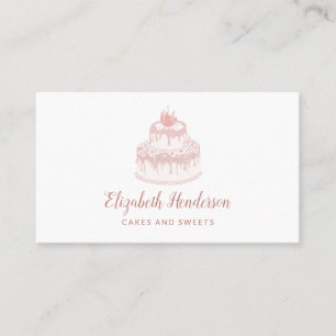 Carte De Visite Boulangerie Pâtisserie Rose Blanche Parties scinti