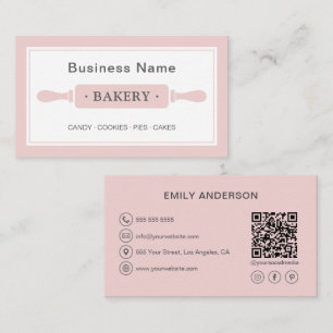 Carte De Visite Boulangerie personnalisée rose