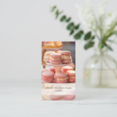 Carte De Visite Boulangerie Photo personnalisée QR Code rose (Debout devant)