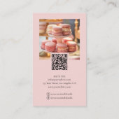 Carte De Visite Boulangerie Photo personnalisée QR Code rose (Dos)