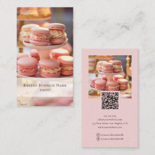 Carte De Visite Boulangerie Photo personnalisée QR Code rose