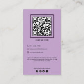Carte De Visite Boulangerie Professionnelle Moderne Purple Instagr (Dos)