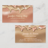 Carte De Visite Boulangerie Rose Abstrait Lavage à la crème (Devant / Derrière)