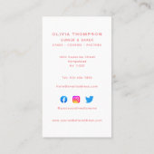 Carte De Visite Boulangerie Rose Blanc Gâteaux Gâteaux Gâteaux Cui (Dos)