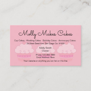 Carte De Visite Boulangerie rose Businesscards de petit gâteau