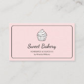 Carte De Visite Boulangerie Rose Cupcake Moderne (Devant)