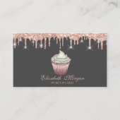Carte De Visite Boulangerie Rose de cupcake Gold Drives (Devant)