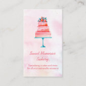 Carte De Visite Boulangerie rose de gâteau de mariage (Devant)