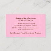 Carte De Visite Boulangerie rose élégante de petit gâteau (Dos)