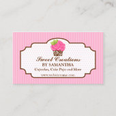 Carte De Visite Boulangerie rose élégante de petit gâteau (Devant)