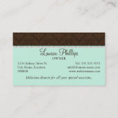 Carte De Visite Boulangerie rose en bon état de petit gâteau de (Dos)