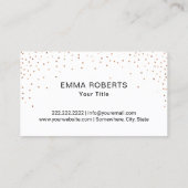 Carte De Visite Boulangerie Rose Gold Cupcake Confetti moderne (Dos)