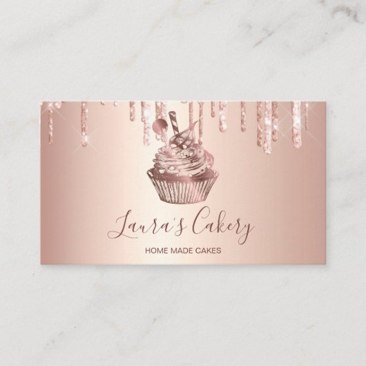Carte De Visite Boulangerie Rose Gold Drives (Devant)