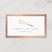 Carte De Visite Boulangerie rose Gold Whisk (Devant)