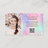 Carte De Visite Boulangerie rose pâle violet photo code QR logo