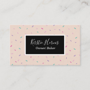 Carte De Visite Boulangerie rose pâtisserie Chef moderne