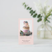 Carte De Visite Boulangerie rose vif mariage rustique photo de gât (Debout devant)