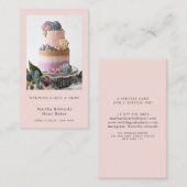 Carte De Visite Boulangerie rose vif mariage rustique photo de gât (Devant / Derrière)