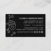 Carte De Visite Boulangerie rose vif moderne Chef cuisinier (Dos)