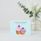 Carte De Visite Boulangerie rose violet pâtisseries de la Coupe Ba (Debout devant)